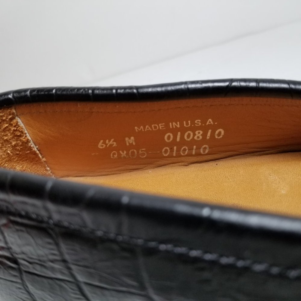Womens L.L. Bean Loafers black size 6.5 faux croc - Picture 8 of 8